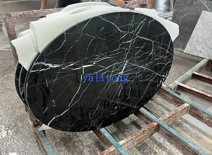 Nero Marquina márvány felső ovális formájú fekete